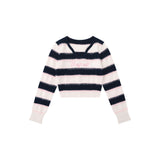 Women Sweater Short Sweater Girls' Autumn Color Matching Long Sleeve Sweater