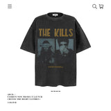 American vintage street T-shirt pure cotton retro men's and women's summer loose