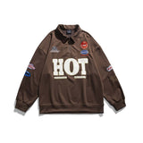 Unisex Jacket Autumn Letter Embroidered Pullover Sweatshirt