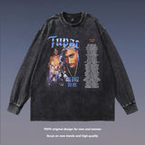 Men's Long Sleeve Shirt Vintage Long Sleeve T-shirt Men's and Women's Vintage Vintage Bottoming Top