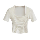 Women T-shirt Summer Slimming Short Sleeve Slim Fit T-shirt