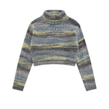 Women Sweater Autumn Leisure Contrast Color Long Sleeves Knitwear