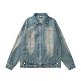 Men Denim Jacket Men's Spring and Autumn Washed Denim Clothes Jacket