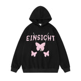 Men Hoodie Color Matching Butterfly Necklace Hooded Sweater