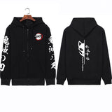 Harajuku Anime Demon Slayer Women Zip Hoodie Kamado Nezuko