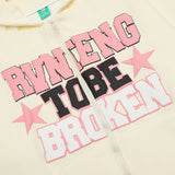 Men Hoodie Letter Printed Cardigan Sweater Casual Long Sleeve Spring and Autumn Top Vibe Loose Hooded Coat