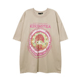 Men T Shirt Cute Cartoon Printed Short Sleeve T-shirt Loose Street Couple