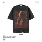 American vintage street T-shirt large size retro men's summer loose
