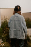 Unisex Jacket Fall Frayed Hem Denim Jacket Women's Clothing
