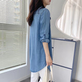 Women T-shirt Denim Shirt Women's Long Sleeve Shirt