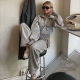 Women Cargo Pants Short Sweatshirt and Sweatpants Suit Women's Autumn