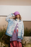 Unisex Jacket Autumn Texture Splicing Coat Women's Clothing