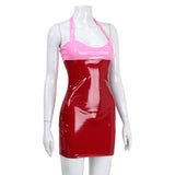 Women Desses Jumpsuit Color Matching Skinny Sheath