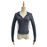 Women T-Shirt Sleeve Hooded T-shirt Women's Spring and Autumn Korean Style Short