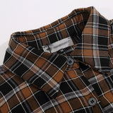Women Long Sleeve Shirt Plaid Long Sleeve Shirt Design for Women Lapel Short