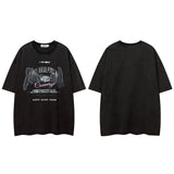 Men T Shirt Washed and Worn Short-Sleeved T-shirt Men and Women Street National Fashion Brand