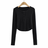 Women T-Shirt Long Sleeve Bottoming Shirt Women's Short T-shirt