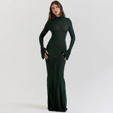 Women Dresses Autumn and Winter Women's Clothing round-Neck Flared Sleeves Dress