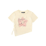 Women T-shirt Short-Sleeved T-shirt Girls' Summer Five-Pointed Star Kitten Print