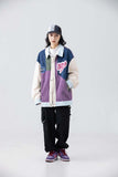 Unisex Jacket Fall Color-Blocking Lettered Casual Jacket Women's Clothing