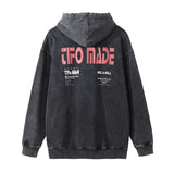 Men Hoodie Printed Hoodie Men's Loose Casual Ripped Distressed Pullover Top