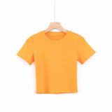 Women T-Shirt Women's T-shirt Summer round Neck Short Sleeves Short Top