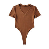 Women T-Shirt Short Sleeve Repair Jumpsuit