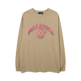 Men Long Sleeve Shirt Gothic Puff Print Couple Long Sleeve Bottoming T-shirt Men and Women