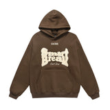 Men Fleece Lined Hoodie Winter Hooded Sweater Men Oversize Letters Printed Loose Long Sleeves