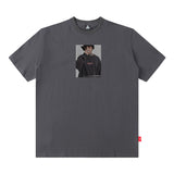 Men T Shirt Retro Portrait Printing T-shirt Men's and Women's Short Sleeve Loose Couple