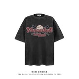 American vintage street T-shirt retro men's summer loose half-sleeved shirt