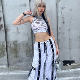 Women Cargo Pants Overalls Women's Stitching Loose Slimming