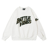 Men Hoodie Embroidered Letter Sweater Men's Loose Long Sleeve round Neck Autumn and Winter