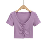 Women T-shirt Short Sleeve T-shirt Top Women's Summer round Neck