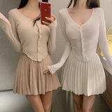 Women Long Sleeve Shirt Cardigan Top Women's Tight Bottoming Shirt