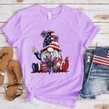 Women Independence Day T Shirt Crew Neck Short Sleeve T-shirt Top