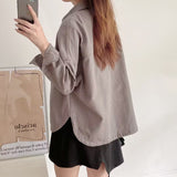 Women T-Shirt Long Sleeve Denim Shirt Women Loose Top