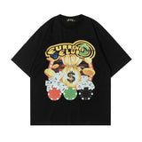 Men's T Shirt Printed round Neck Short Sleeve T-shirt Men's and Women's Retro Loose