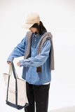 Unisex Jacket Autumn Embroidery Decorative Denim Shirt Women's Clothing