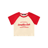 Women T-shirt Patchwork Short-Sleeved T-shirt Girls' Tops Casual Summer