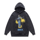 Unisex Vintage Hoodie Cotton Hooded Sweater Print
