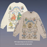 Men Long Sleeve Shirt Vintage Vintage Long Sleeve Bottoming T-shirt for Men and Women