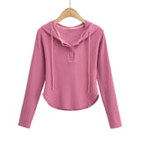 Women T-Shirt Hooded Long-Sleeved T-shirt Female Spring Undershirt
