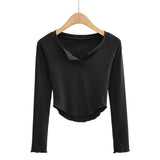 Women T-Shirt Bottoming Shirt Yoga Workout Long Sleeve T-shirt