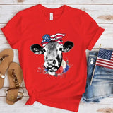 Women's Independence Day T Shirt round Neck Short Sleeve T-shirt Women's Top