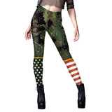 National Flag Day Leggings Spring and Summer Fans Print Leggings Independence Day Clothing