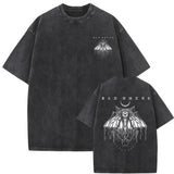 Washed Vintage Bad Omens Print T-shirt Funny Moth