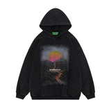 Men Hoodie Printed Hoodie Men's Loose Long-Sleeved Washed Pullover