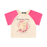 Women T-shirt Multicolor Printing Short T-shirt Girls' Summer Top