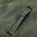 Men Denim Jacket Denim Jacket Men's Pu Shuai Washed Old Dyed Jacket